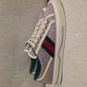 Gucci Giant GG Beige Purple Sneakers